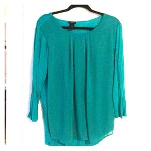 Turquoise 3/4 sleeve blouse